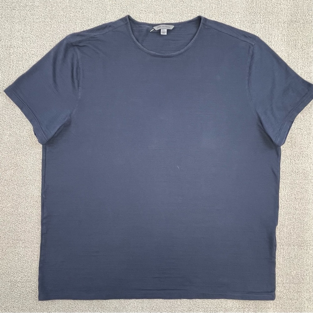 John Varvatos Shirt Adult XXL Blue Short Sleeve Casual Preppy T-Shirt Men
